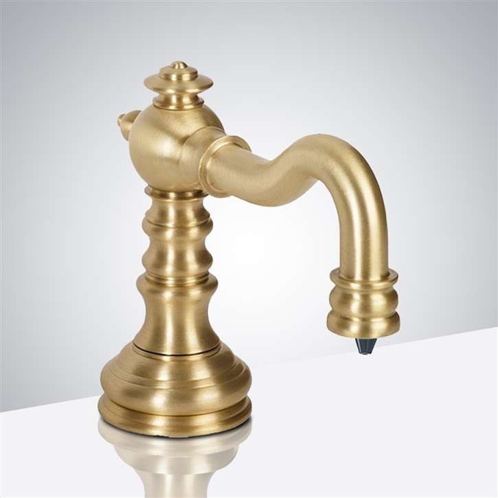 Fontana Deck Mount Commercial Automatic Soap Dispenser In Brushed Gold Finish