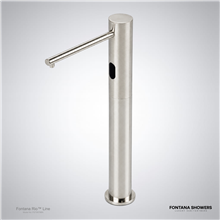 Brushed nickel commercial sensor faucet
