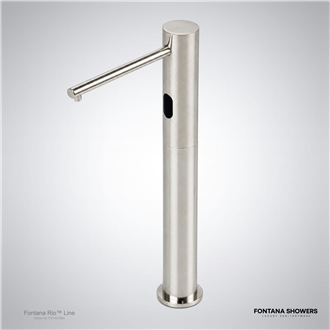 Brushed nickel commercial sensor faucet