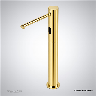 Gold touchless basin faucet