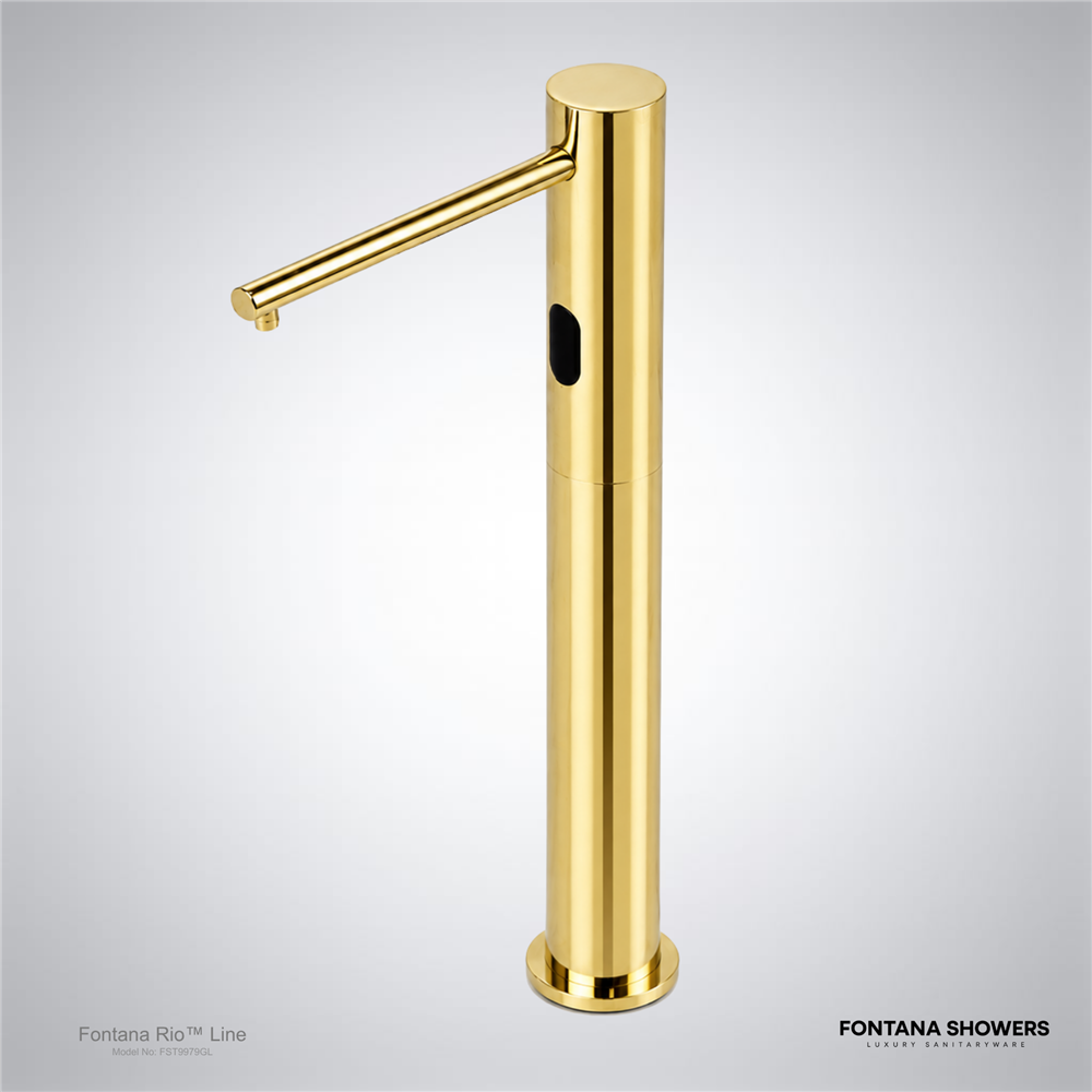 Gold touchless basin faucet