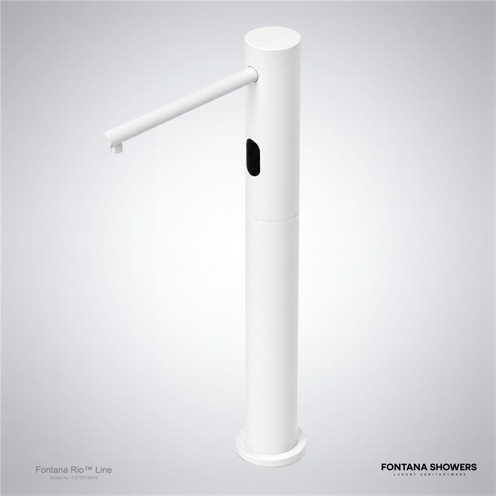 Matte white sensor faucet
