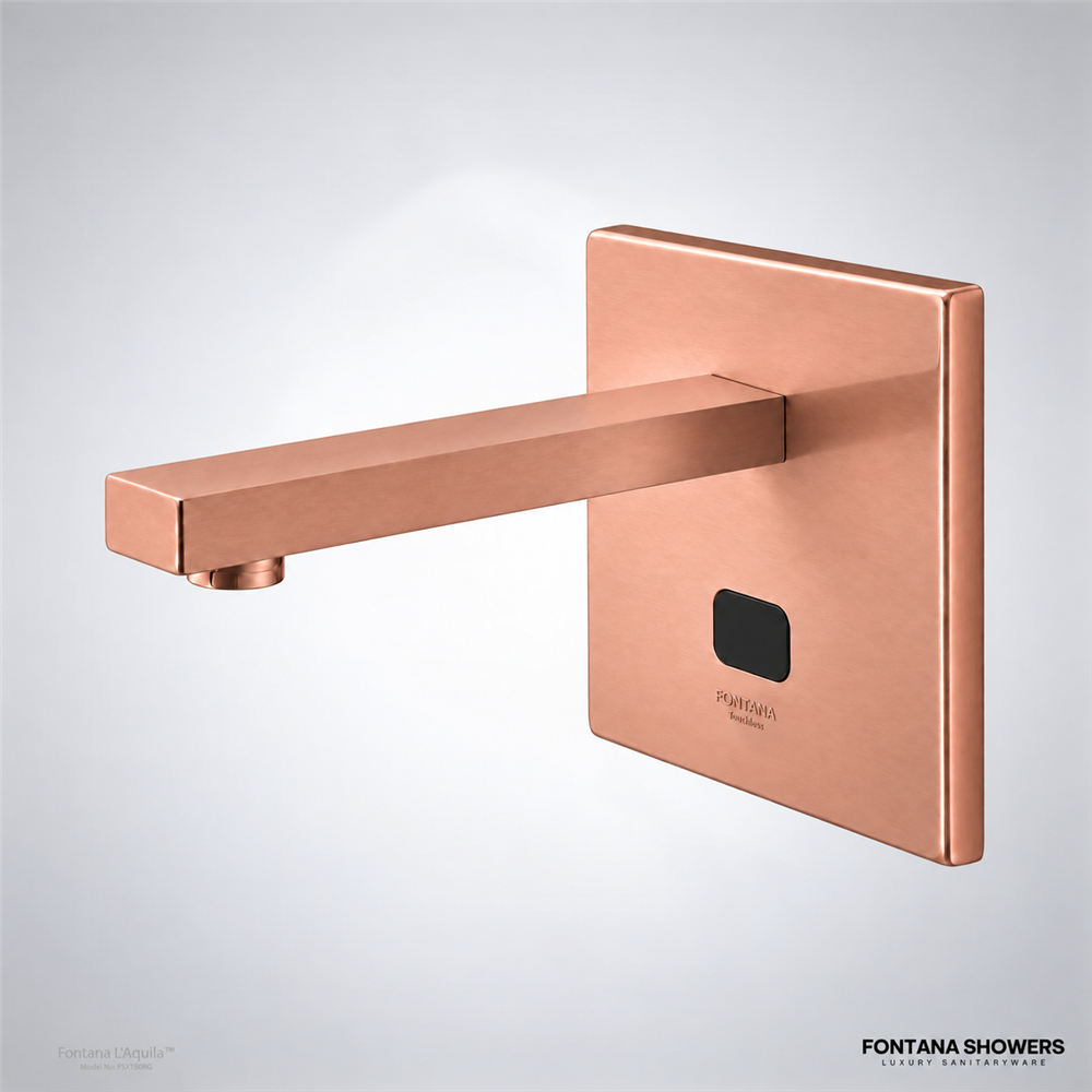 Rose gold wall-mounted sensor faucet