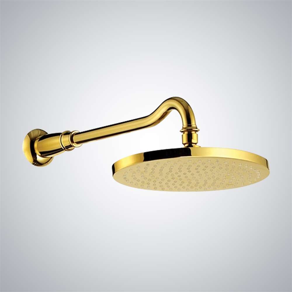 Fontana 12 inch gold plated round rain shower head