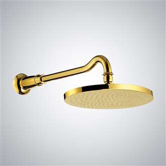 Brass Gold Plated Venncio Round Rain Shower Head