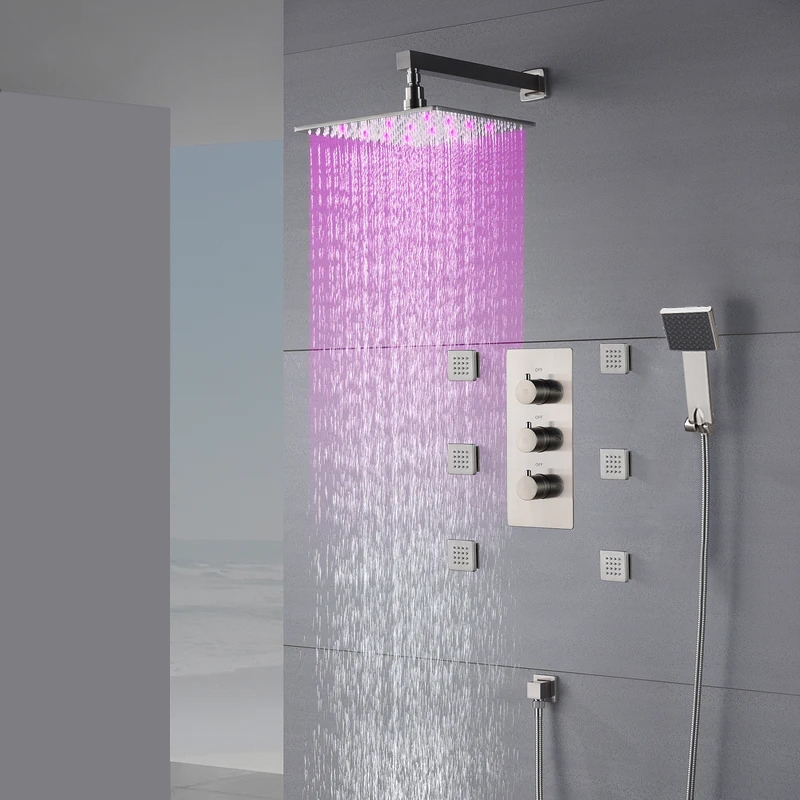 Fontana Trialo Brushed Nickel Color Changing LED Shower System