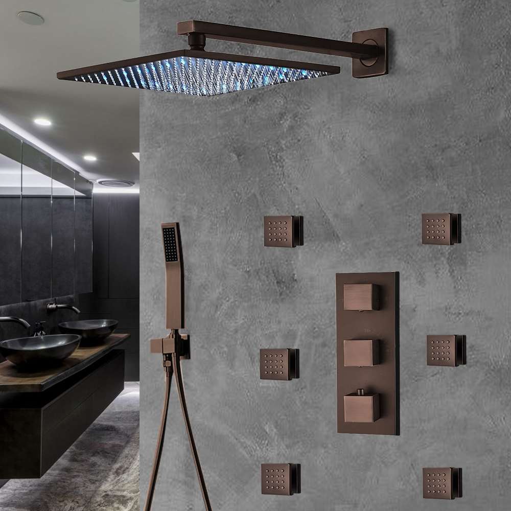 Fontana Trialo Oil Rubbed Bronze Color Changing LED Shower System