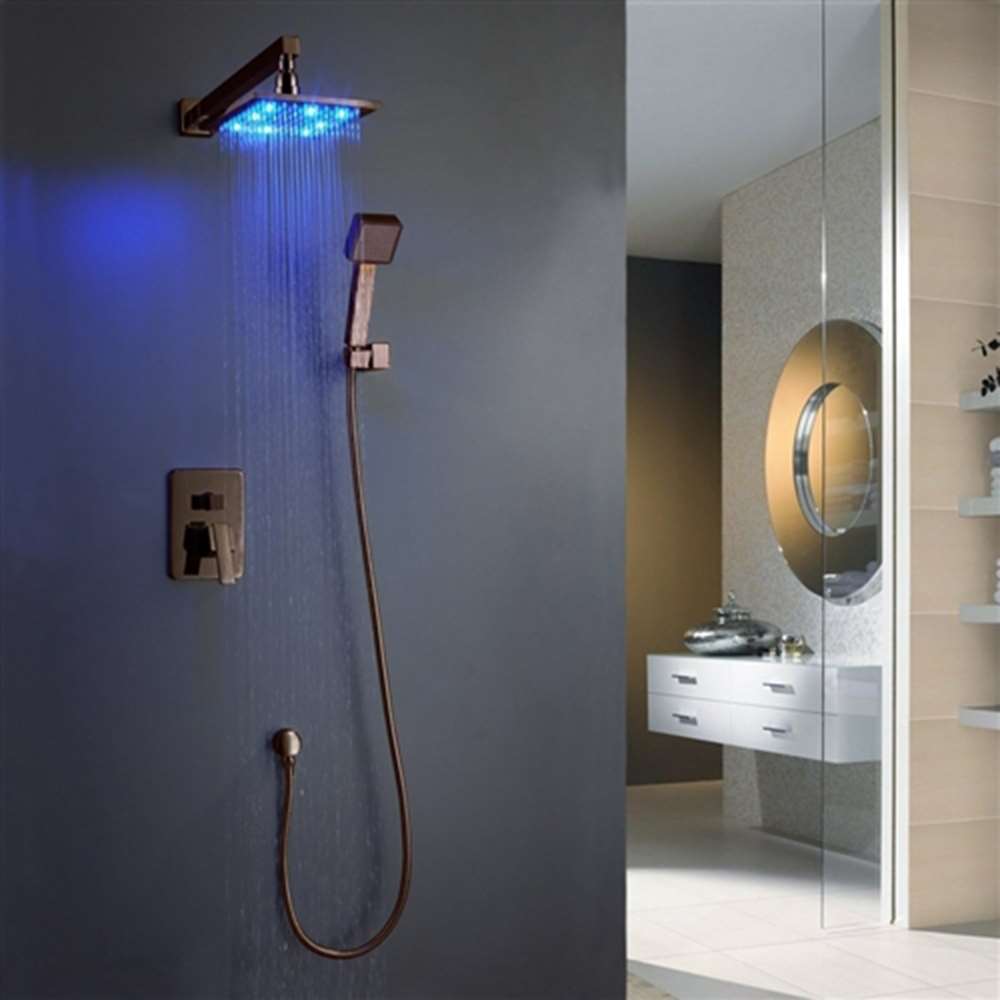 Fontana Rivera Dark Oil Rubbed Bronze LED Rainfall Shower System