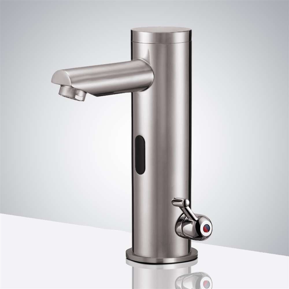 Fontana Brushed Nickel Commercial Temperature Control Touchless Faucet with Built-In Mixing Valve