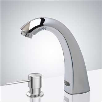 Fontana Saline Touchless Bathroom Faucet Commercial Chrome Automatic Sensor Faucet with Manual Soap Dispenser