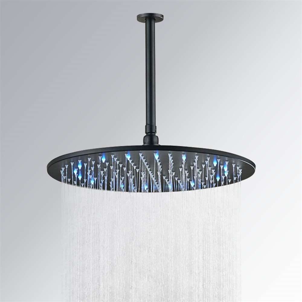 Fontana 16 inch oil rubbed bronze round LED rainfall shower head