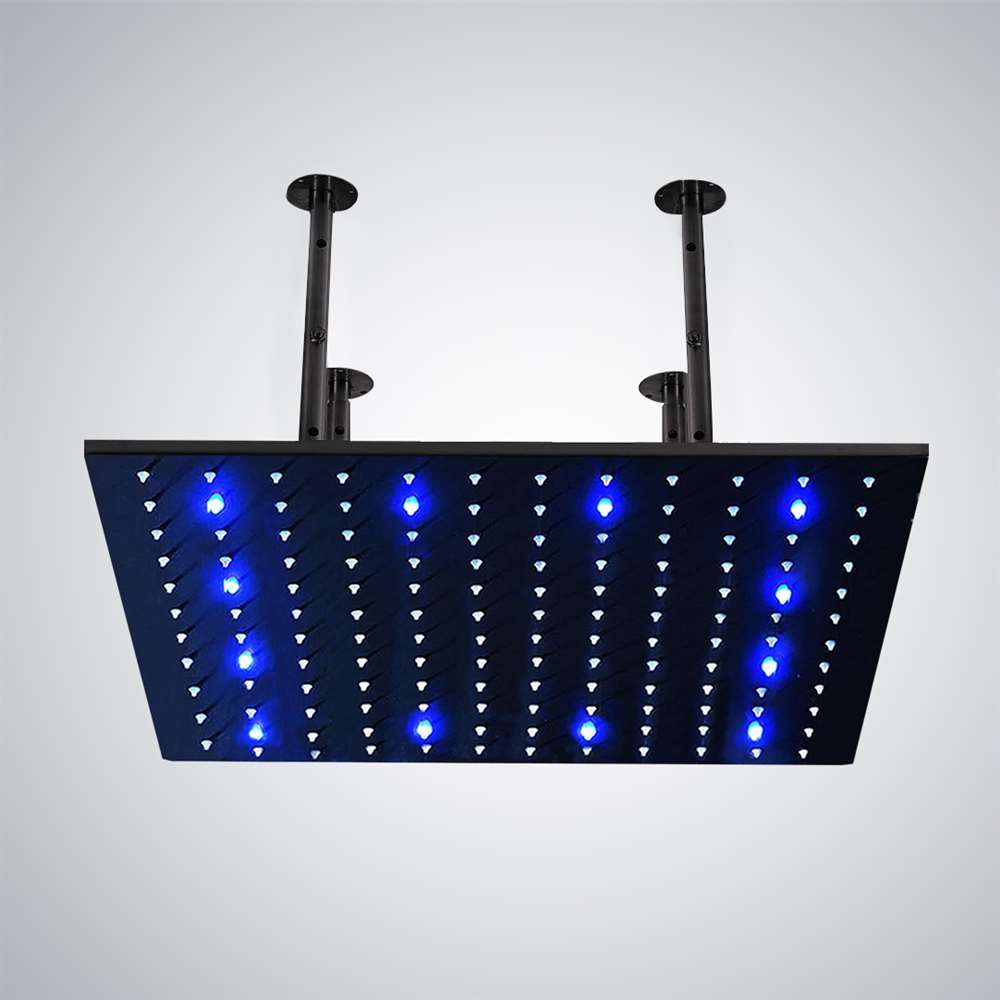 Fontana 31-Inch Oil Rubbed Bronze Square LED Rainfall Showerhead