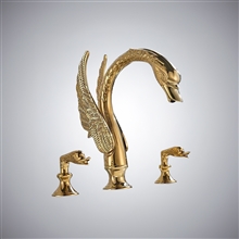 Fontana Luxury Golden Swan Shape Dual Handle Faucet