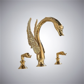 Fontana Luxury Golden Swan Shape Dual Handle Faucet