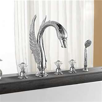 Fontana Swan Neck Chrome Bathtub Faucet System