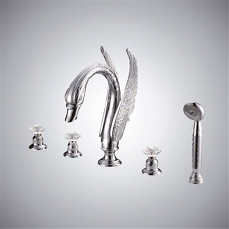 Fontana Swan Neck Chrome Bathtub Faucet System