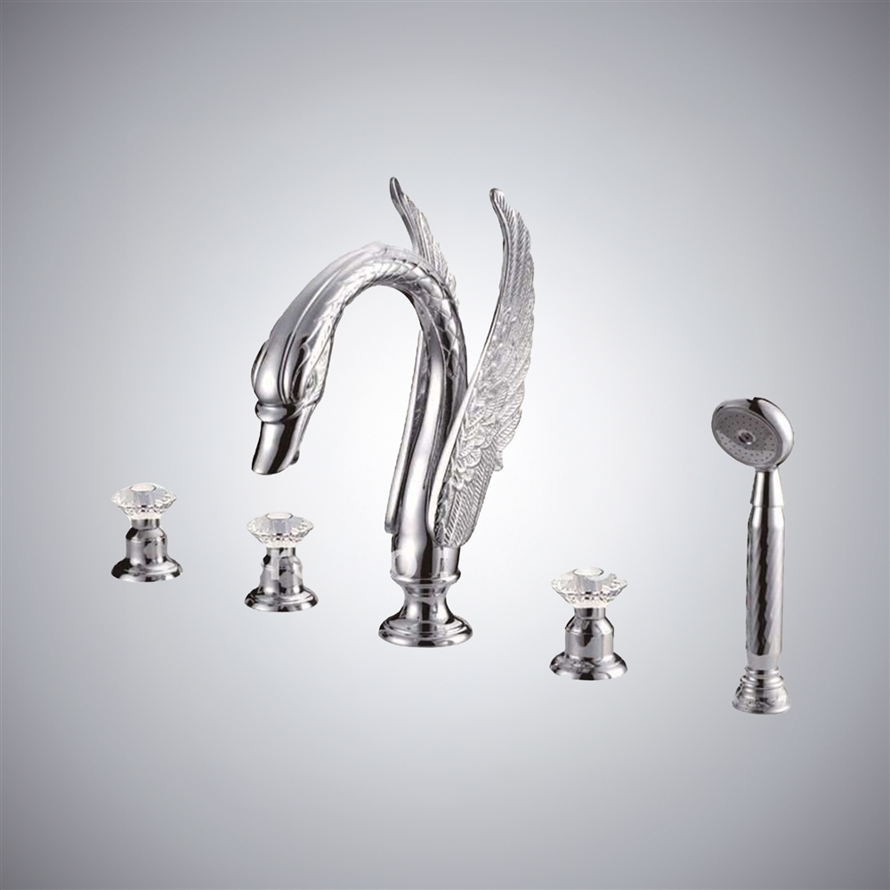Fontana Swan Neck Chrome Bathtub Faucet System