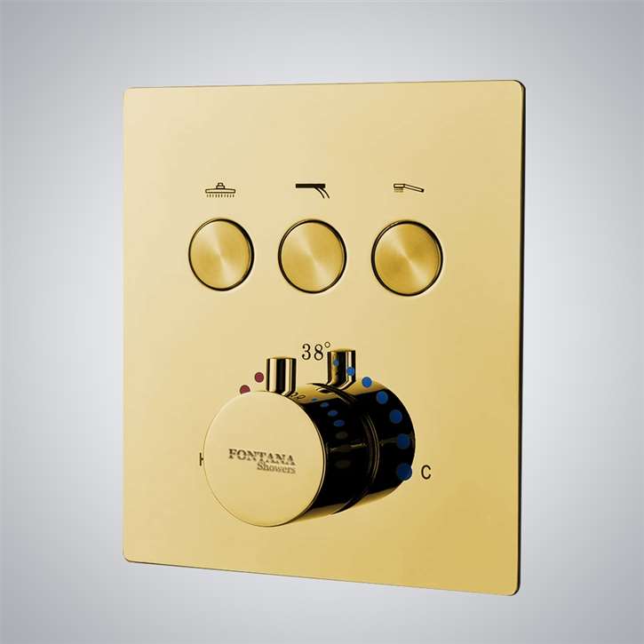 Fontana Lima Gold Touch Button Thermostatic Mixer