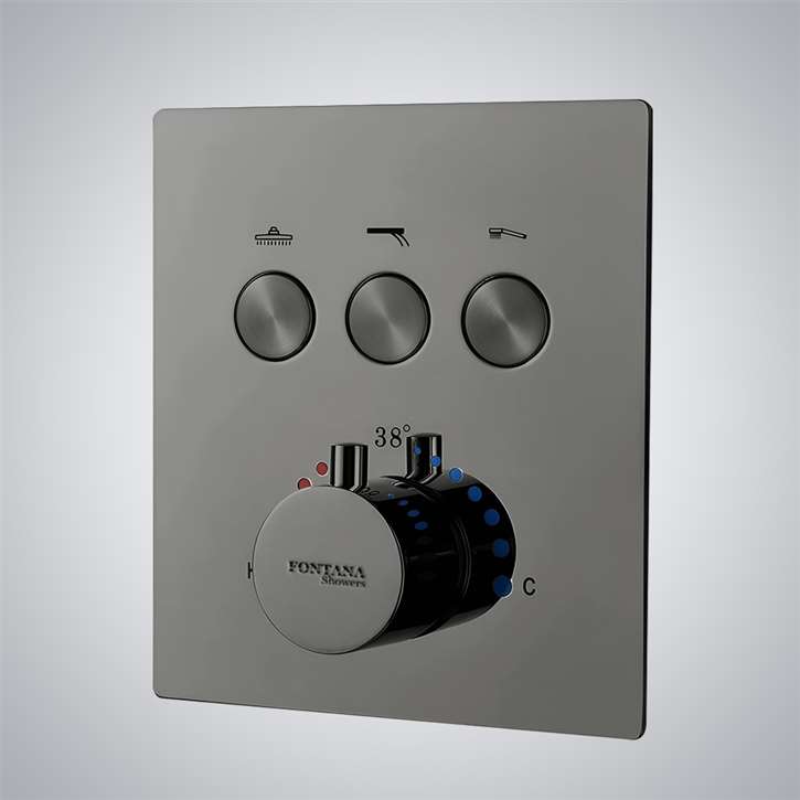 Fontana Lima Gun Metal Gray Touch Button Thermostatic Mixer