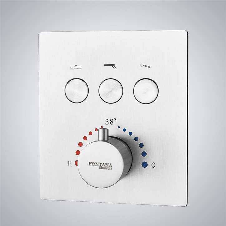 Fontana Lima Matte White Touch Button Thermostatic Mixer