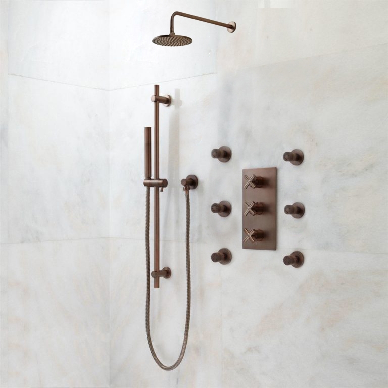 Fontana Lima wall-mounted rainfall shower installation