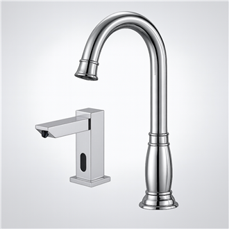 Fontana Sloan Touchless Bathroom Faucet Commercial Chrome Digital Touch Screen Faucet with Manual Soap Dispenser