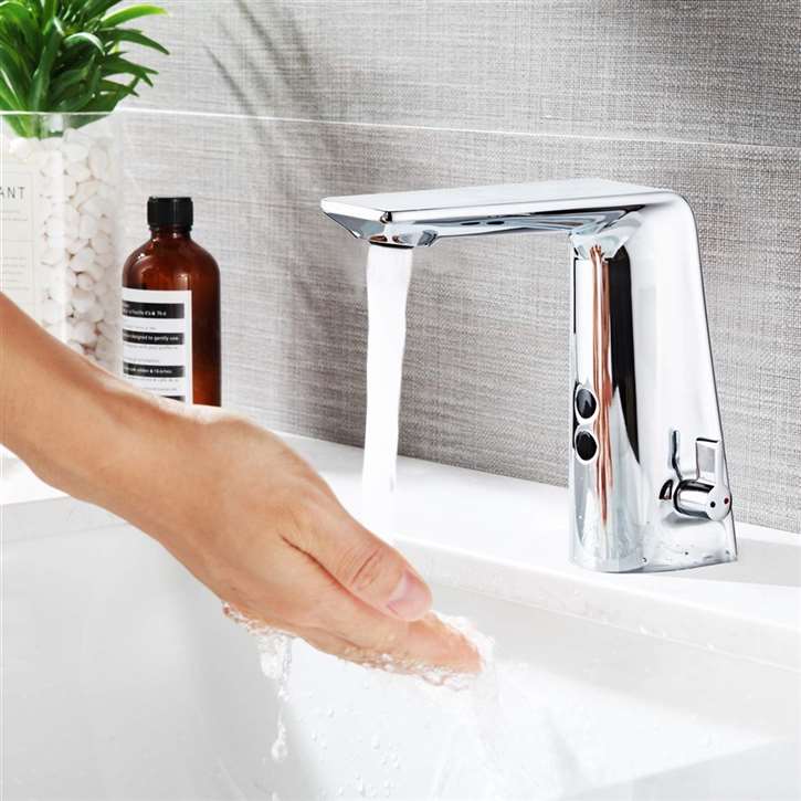 Fontana Rio Chrome Touchless Motion Activated Sensor Hands Free Bathroom Commercial Sink Faucet
