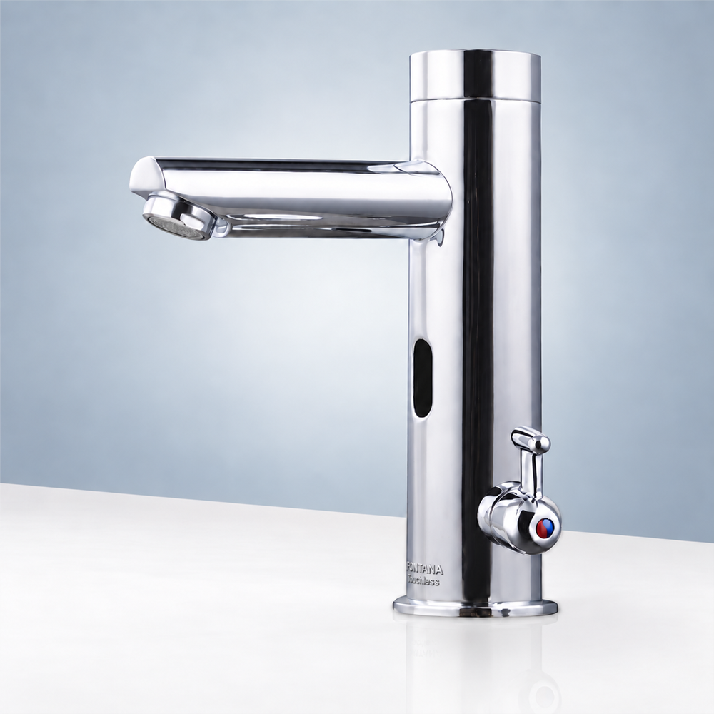 Fontana Chrome Commercial Temperature Control Automatic Sensor Faucet with Built-In Mixing Valve