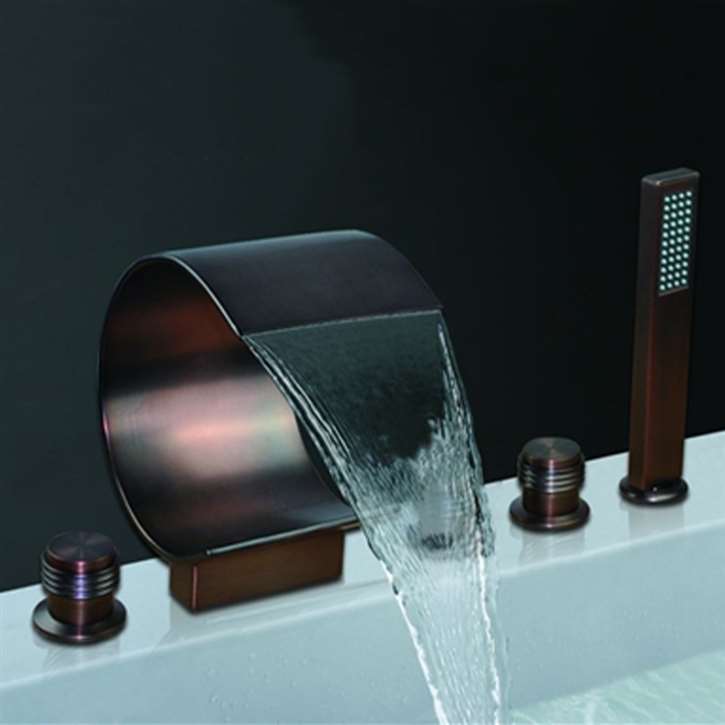 Oil Rubbed Bathroom Waterfall Faucet